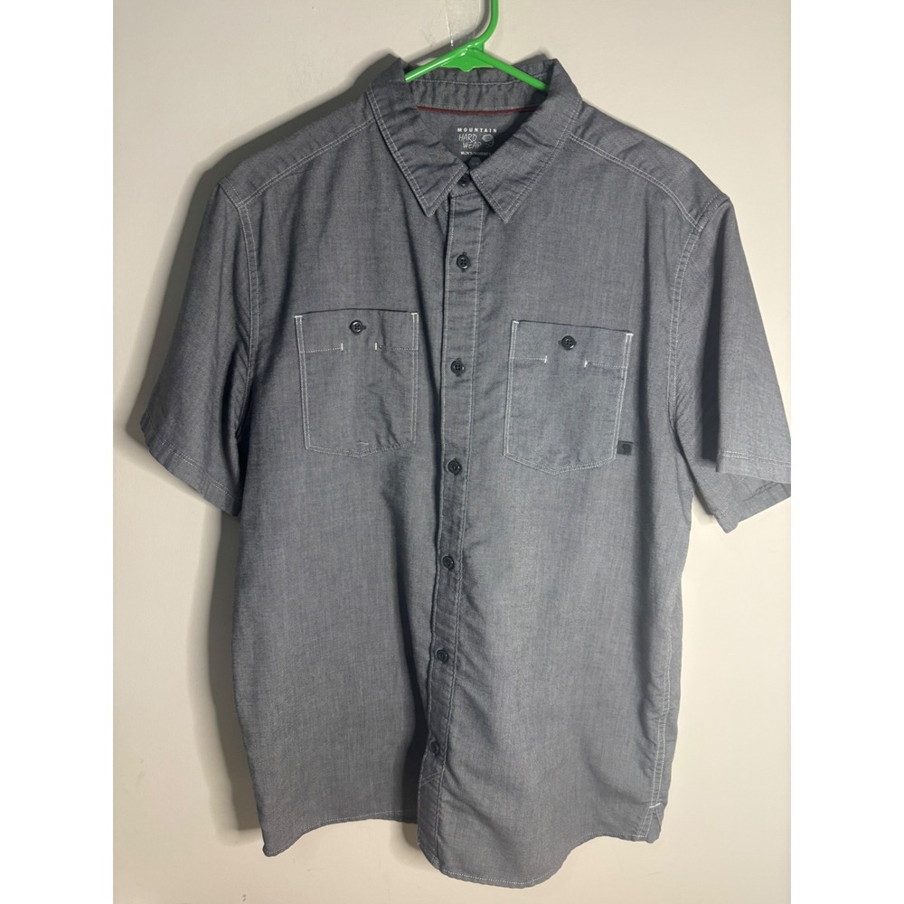 Mountain Hardwear Mens Gray Short‎ Sleeve Button Down Shirt OM5804 Medium